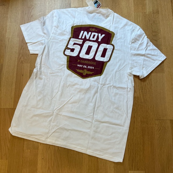 Indy 500 White Men's Short Sleeve T-Shirt - Picture 1 of 6